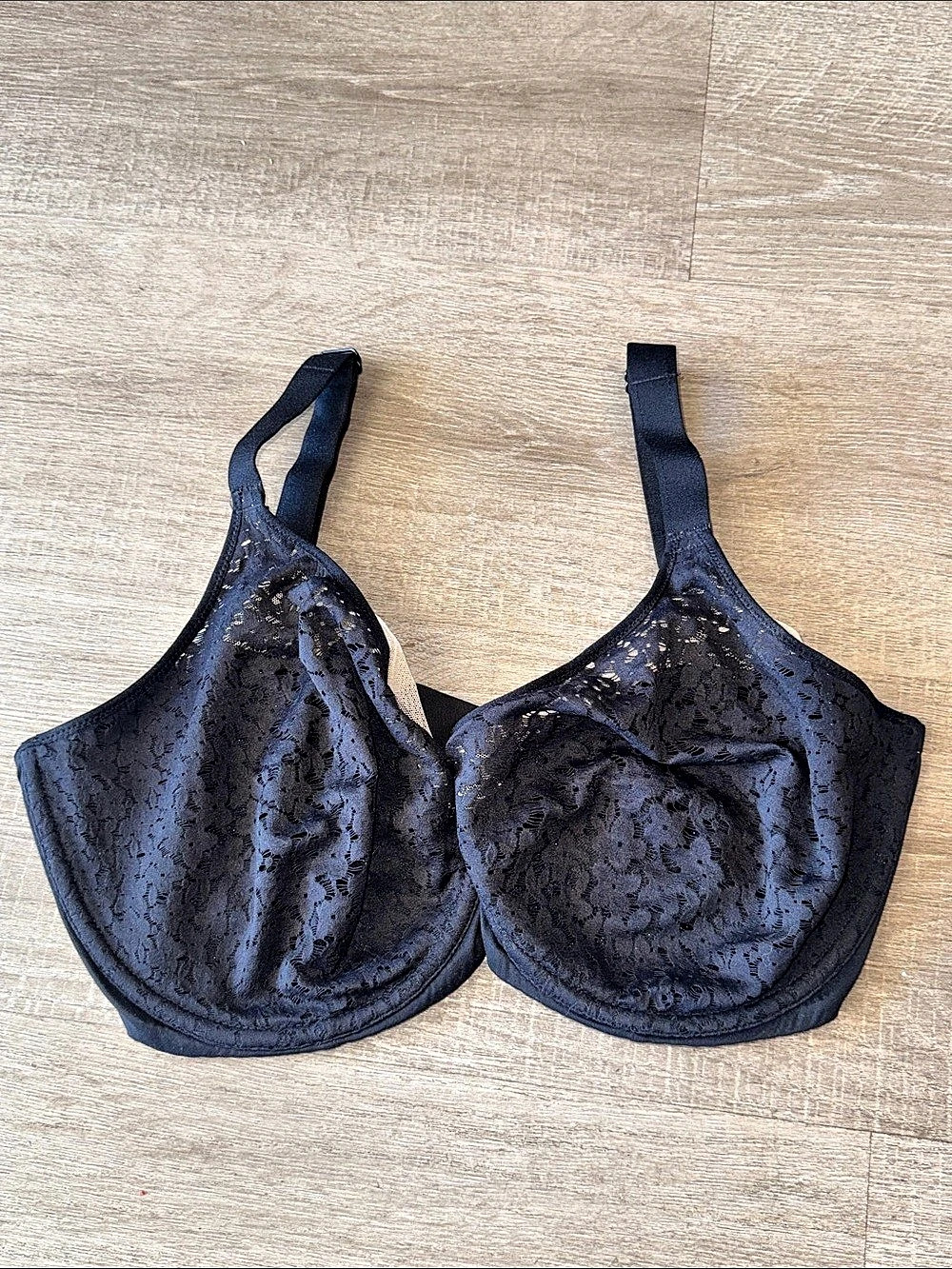 Chantelle Norah Floral Lace Bra Black 36DDDD